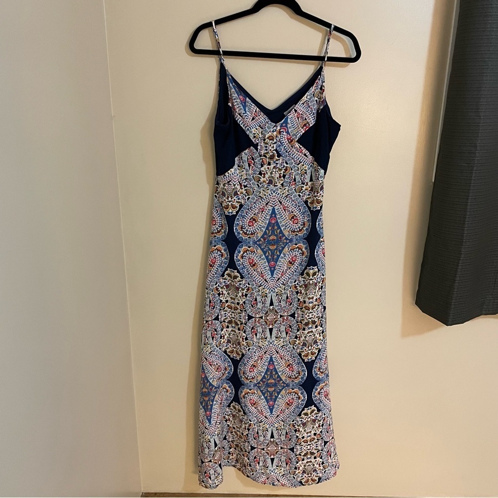 XHILARATION Butterfly Graphic Print Spaghetti Strap, Side Zip, Maxi Dress Size M
